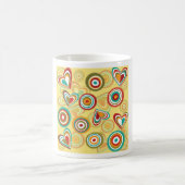 Retro Boho Herz und Kreise 70er Groovy Muster Kaffeetasse (Mittel)