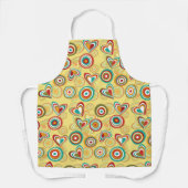 Retro Boho Herz und Kreise 70er Groovy Muster Schürze (Vorderseite)
