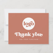 Retro boho hinzufügen Logo terracotta Dankeschön K Dankeskarte (Vorderseite)
