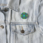 Retro Boho Hippie Green Clover Psychedelic Mandala Button (Beispiel)