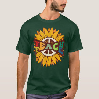Retro Boho Hippie Vintag Kindness Vibe Teacher Te T-Shirt
