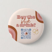 Retro Boho Junggeselinnen-Abschied Venmo QR Code B Button (Vorderseite)