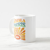 Retro Boho Kamala Harris 2024 Kaffeetasse (Vorderseite Links)