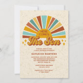 Retro Boho kommt mit der Son Baby Dusche Einladung (Vorderseite)