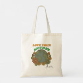Retro Boho Liebe deine Mutter Earth Day Personalis Tragetasche (Rückseite)