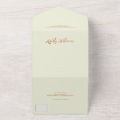 Retro boho lila Drehbuch-Hochzeit All In One Einladung (Außenbereich)