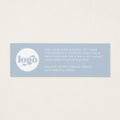 Retro boho Logo dusty blau Danke Karte einfügen (Rückseite)