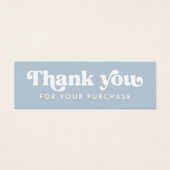 Retro boho Logo dusty blau Danke Karte einfügen (Vorderseite)