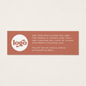 Retro boho Logo terracotta Dank einfügen Karte (Rückseite)