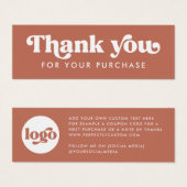 Retro boho logo terracotta thank you insert card (Vorne & Hinten)