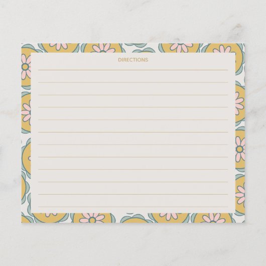 Retro Boho Mandala Blume Personalisierte Rezept Ka (Rückseite)