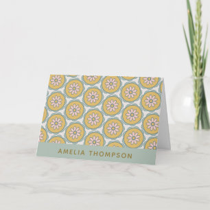 Retro Boho Mandala Blumenmuster personalisiert Karte