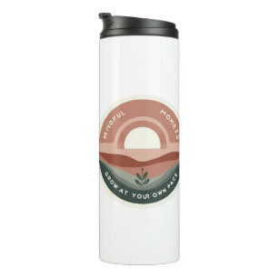 Retro-Boho-Mindful-Moments-Aufkleber - Wachse in d Thermosbecher