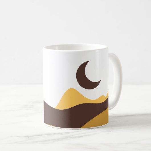 Retro Boho Moon Kaffeetasse (VorderseiteRechts)