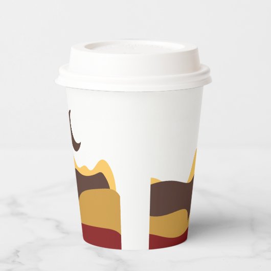 Retro Boho Moon Pappbecher (Links)