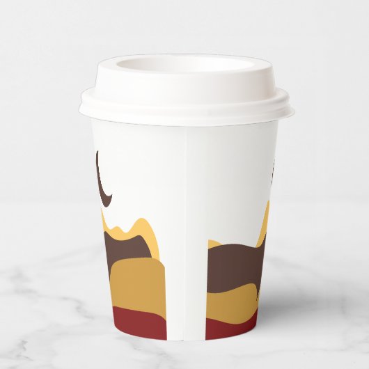 Retro Boho Moon Pappbecher (Rechts)