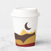 Retro Boho Moon Pappbecher (Vorderseite)