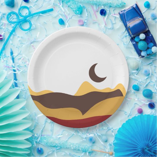Retro Boho Moon Pappteller (Party)