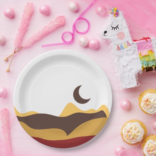 Retro Boho Moon Pappteller (Party)