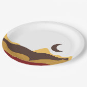 Retro Boho Moon Pappteller (Schrägansicht)