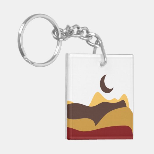 Retro Boho Moon Schlüsselanhänger (Vorderseite links)