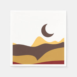 Retro Boho Moon Serviette