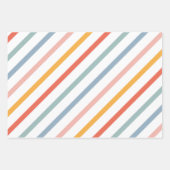 Retro Boho Multi Color Lines Geschenkpapier Set (Vorderseite 2)