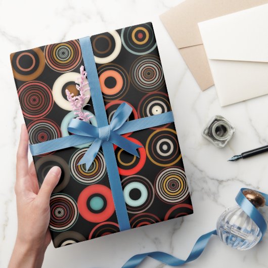 Retro Boho Multicolor Circle Geschenkpapier (Schenken)