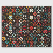 Retro Boho Multicolor Circle Geschenkpapier (Flach)