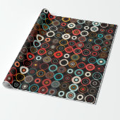 Retro Boho Multicolor Circle Geschenkpapier (Ungerollt)