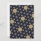 Retro Boho Navy Floral Arch Baby Shower Einladung (Rückseite)