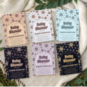 Retro Boho Navy Floral Arch Baby Shower Einladung