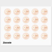 Retro Boho One Daisy Erster Geburtstag Runder Aufkleber (Blatt)
