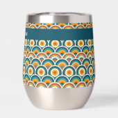 Retro Boho Orange Blue Sun Circle Pattern (Rückseite)