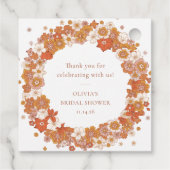 Retro Boho Orange Brautparty Vielen Dank Geschenkanhänger (Rückseite)