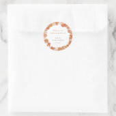 Retro Boho Orange Floral Baby Shower Thank You Runder Aufkleber (Tasche)