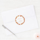 Retro Boho Orange Floral Baby Shower Thank You Runder Aufkleber (Umschlag)