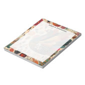 Retro-Boho-Patchwork-Herbst-Truthahn Notizblock (Rotiert)