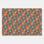 Retro boho pattern of poinsettia for Christmas  Geschenkpapier Set (Vorderseite)