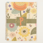 Retro Boho personalisiert Planer (Vorderseite)