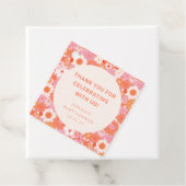 Retro Boho Pink Floral Custom Baby Dusche Dank Geschenkanhänger (Beispiel)