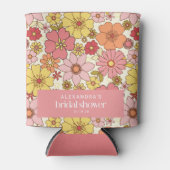 Retro Boho Pink Gelb Brautparty Dosenkühler (Vorderseite)
