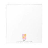 Retro Boho Pink Gold Orange Floral Notepad Notizblock (Vorderseite)