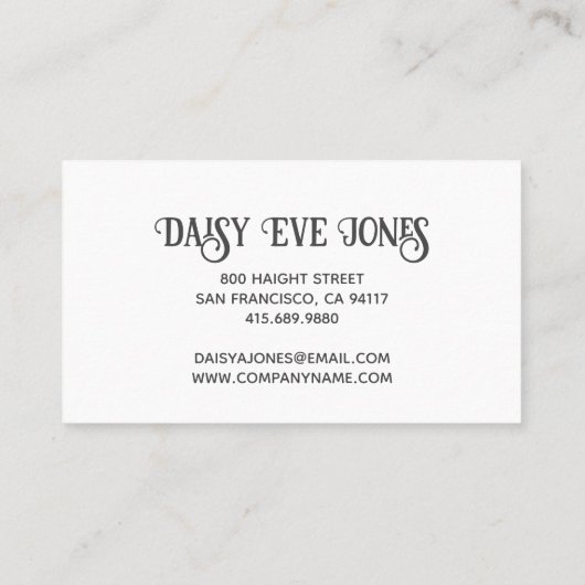 Retro Boho Pink Gold Orange Floral Visitenkarte (Rückseite)