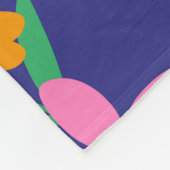 Retro Boho Pink orange Blumenmuster auf marineblau Fleecedecke (Ecke)