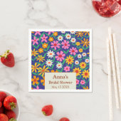 Retro Boho Pink Orange Brautparty Serviette (Beispiel)