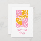 Retro Boho Pink Orange Gold Floral Mitteilungskarte (Vorne/Hinten)
