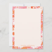 Retro Boho Pink Orange Personalisiert Name Mitteilungskarte (Vorderseite)