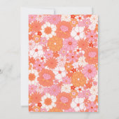 Retro Boho Pink Orange Personalisiert Name Mitteilungskarte (Rückseite)