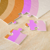 Retro Boho Pink Rainbow Personalized Name Puzzle (Seite)